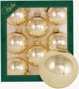 Set di 8 palline di Natale dipinte a mano Plain