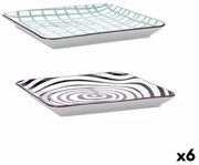 Vassoio per aperitivi Bidasoa Zigzag Multicolore Ceramica 21 x 21 cm (6 Unità)