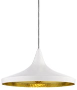 Beat Wide LED Lampada a Sospensione Glossy White/Brass- Tom Dixon