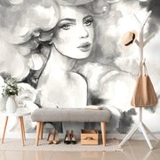 Carta da parati – Fascino femminile in bianco e nero