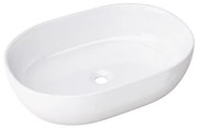 Lavabo da appoggio Chiure ovale in ceramica L 60 x P 40 x H 14.5 cm bianco