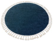 Tappeto BERBER 9000 cerchio blu scuro Frange berbero marocchino shaggy