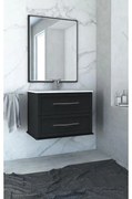 Mobile da bagno sotto lavabo Tiffany grafite laccato opaco L 74 x H 55 x P 46 cm 2 cassetti, lavabo non incluso