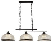 Highworth 3lt pendant - metallo nero e vetro stile olografico