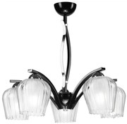 Lampadario su palo PAULA 5xE27/60W/230V nero