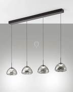 Lucille sospensione fume' 4 luci in vetro attacco linearea led cct ...