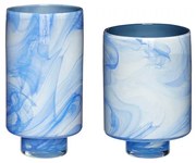 Hübsch - Cloud Vases 2 pcs. Blue/White Hübsch