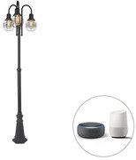 Lampada da esterno intelligente nera a 3 luci IP44 con Wifi ST64 - Guardado