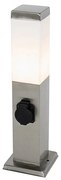Lampada da esterno moderna 45 cm in acciaio con presa IP44 - Malios