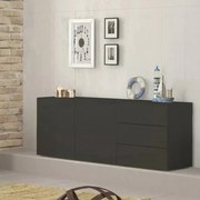 Credenza Moderna con 2 ante e 3 cassetti METIS Antracite Laccato