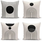 Federe nere e beige in set da 4 43x43 cm - Minimalist Cushion Covers