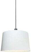 Lampada a sospensione moderna nera con paralume 45 cm bianco - Combi 1