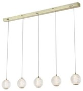 Allure 5lt bar pendant - metallo ottone satinato e acrilico traspar...