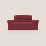 Minerva divano con pouf estraibile poggiapiedi in tessuto morbido impermeabile T02 rosso