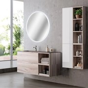 Lavabo integrale rettangolare in pietra bianco