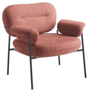 Poltrona in tessuto Ruggine con struttura in metallo Nero CUKY