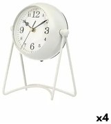 Orologio da Tavolo Bianco Metallo 15,5 x 20 x 11 cm (4 Unità)