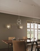 Lampadario a sospensione smith bianca e nickel 1 luce attacco e27 1...