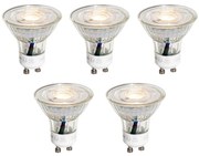 Set di 5 lampadine LED GU10 50mm trasparenti 3W 230 lm 2700K