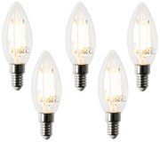 Set di 5 lampadine LED Smart E14 B35 4.5W 470 lm 2700K