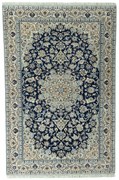 Nain Tappeto 120 x 190 Blu (Iran) Annodato A Mano