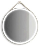 Specchio con illuminazione integrata completo di faretto bagno tondo L 80 x H 80 x P 3 cm