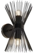 Lampada da parete Art Déco nera a 2 luci - Scopa