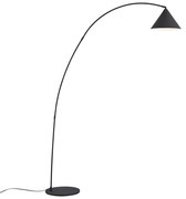 Lampada da terra retrò nera con interno bianco - Triangolo