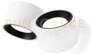 Nasso applique a parete 2 luci attacco gx53 biemissiva tonda nero 2...