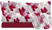Completo letto matrimoniale fiori rossi Passion Datex