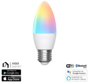 Lampadina Led Smart C37 E27 6.5W Bluetooth Mesh RGB CCT luce regolabile e dimmerabile Aigostar