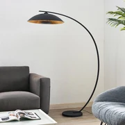 Ideal Lux Daddy PT1 lampada piantana curva paralume nero