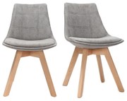 Set di 2 sedie design scandinave legno e tessuto grigio scuro MATILDE