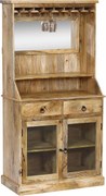 STILLER - mobile in legno di mango con 2 ante, 2 cassetti e porta bicchieri