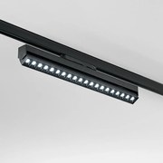 Faretto In Alluminio Per Sistema In Binario Nero Led