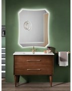 Mobile da bagno a terra moderno con base 120 CLASSIC con 2 cassetti e lavabo NOCE CHIARO