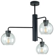 Lampadario a sospensione con supporto rigido FLEX 3xE27/60W/230V nero/limpido