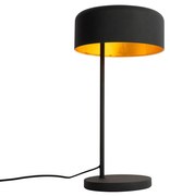 Lampada da tavolo retrò nera con interno dorato - Jinte