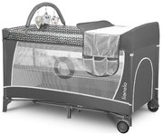 Lionelo - Lettino da viaggio FLOWER Grigio Scandi