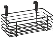 Cestino nero in metallo da appendere alla porta della cucina Slim, 24 x 15 cm - Wenko