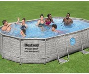 Piscina fuori terra tubolare BESTWAY Swimvista grigio L int 4.88 x 3.05 m