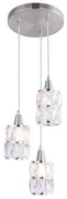 Globo 15760-3 - Lampadario di cristallo a sospensione WOLLI 3xE14/40W/230V