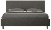 Letto contenitore da 160x190 in microfibra grigio Adele