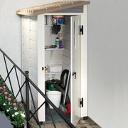 Casetta da giardino GAROFALO Tuscnay EVO S in pvc beige con porta battente semplice, superficie interna 0.88 m² e spessore parete 20 mm