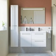 Mobile sottolavabo e lavabo Remix New bianco lucido L 106 x H 57.7 x P 46 cm 2 vasche