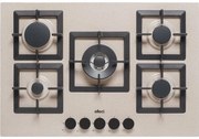 Piano cottura 5 fuochi ELLECI avana, nere griglie in ghisa
