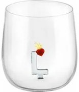 Bicchiere lettera L cuore in vetro borosilicato design Benny Setti