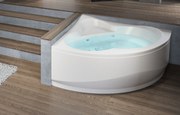 Vasca idromassaggio 135x135 angolare simmetrica con telaio 1 pannello bianco Una Hydro Plus Novellini