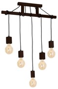 Lampadario a sospensione con supporto rigido JACK 5xE27/40W/230V legno marrone