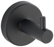 Gancio a parete in acciaio inox nero opaco Bosio - Wenko
